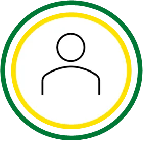 icon of a person in green and yellow circles